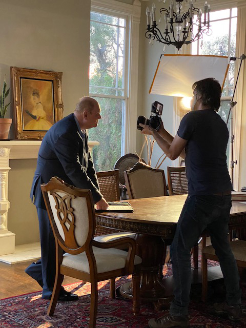 Bill Cole being filmed on the set of the TV DocuSeries, Dark Side Of Football: Wide Receiver Divas.