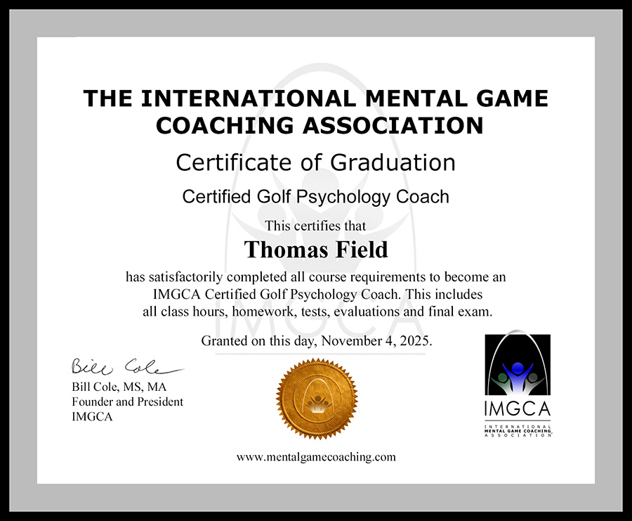 Thomas Field Certificate